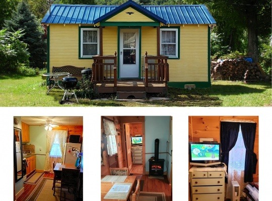 Preview of inside and outside of the tiny house